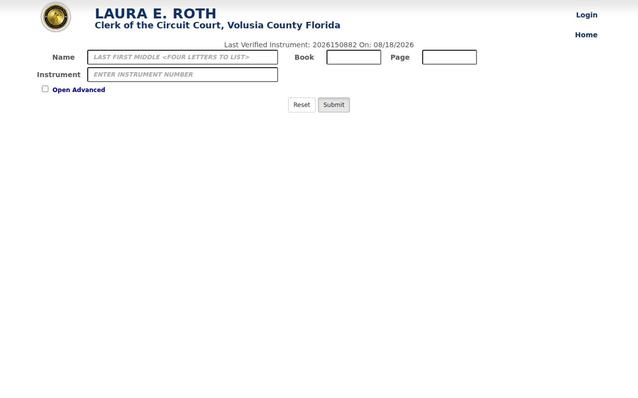 DeLand residents directory official records name index