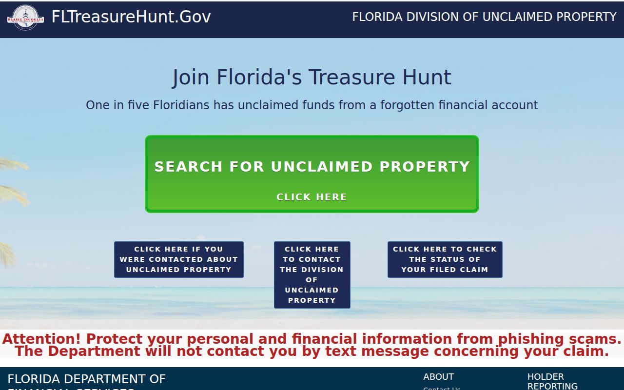 DeLand resident lookup using Florida Treasure Hunt unclaimed property